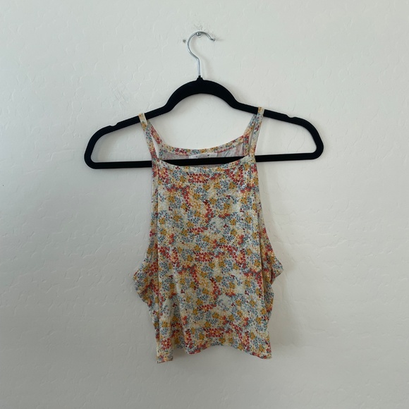 Shaun Ditsy Floral Boho Bohemian Trendy Crop Muscle Hipster Hippie Hip Tank Top - Picture 5 of 9